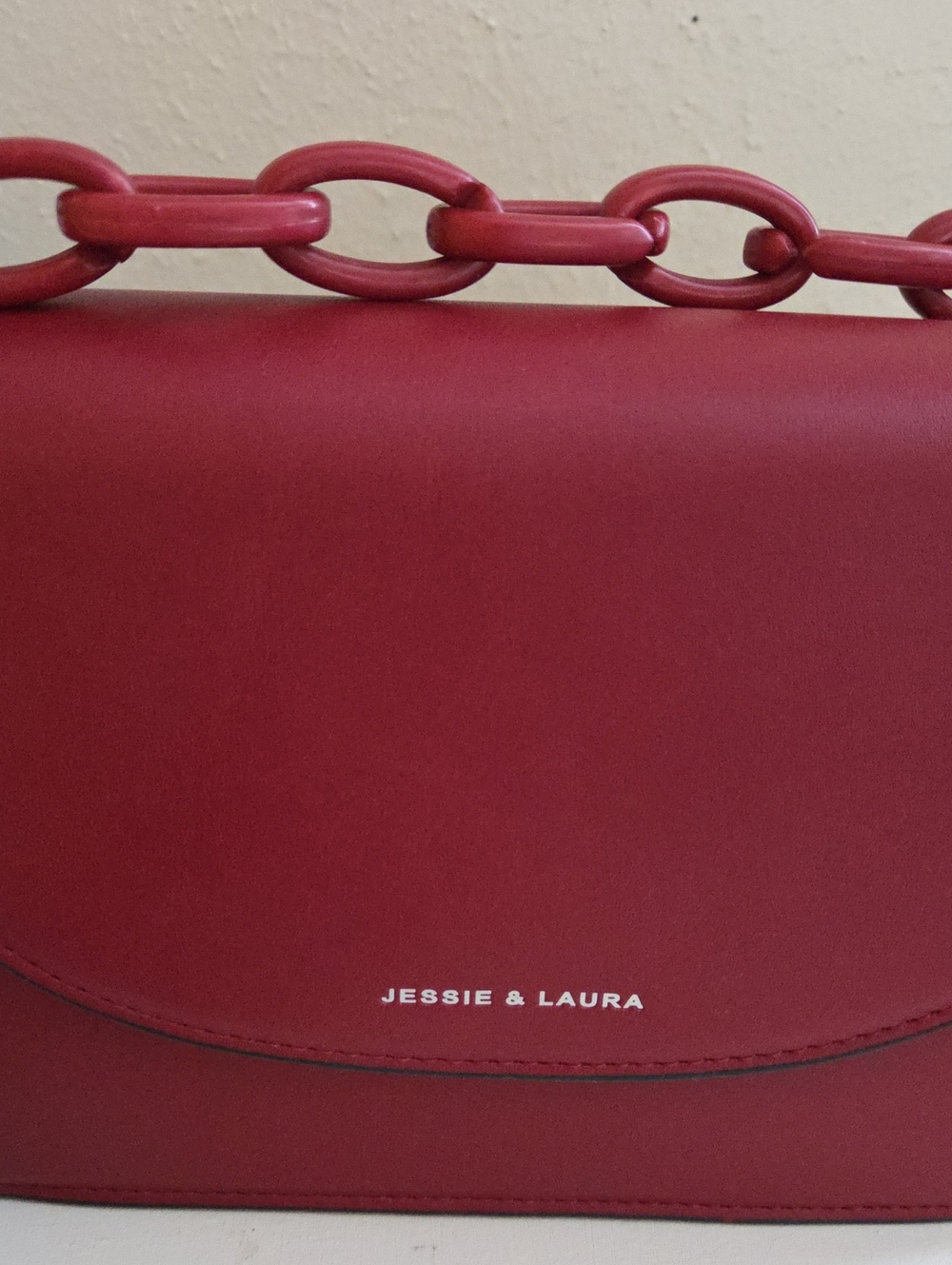 NWOT Jessie & Laura Burgundy Chain Shoulder Bag